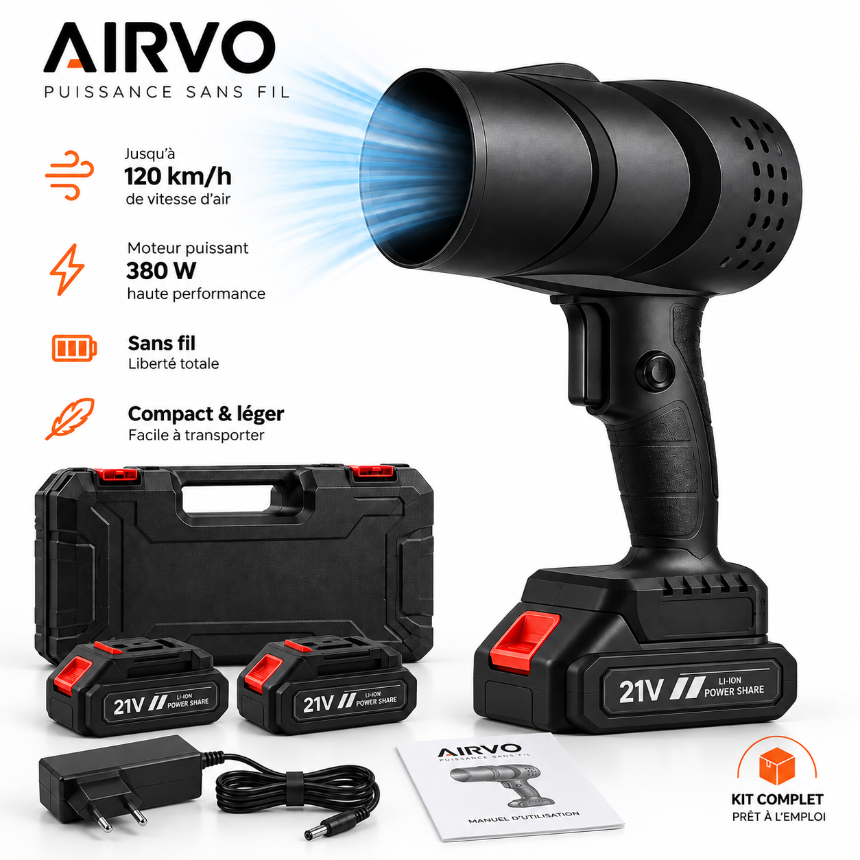 Souffleur d'air sans fil compact, vue principale