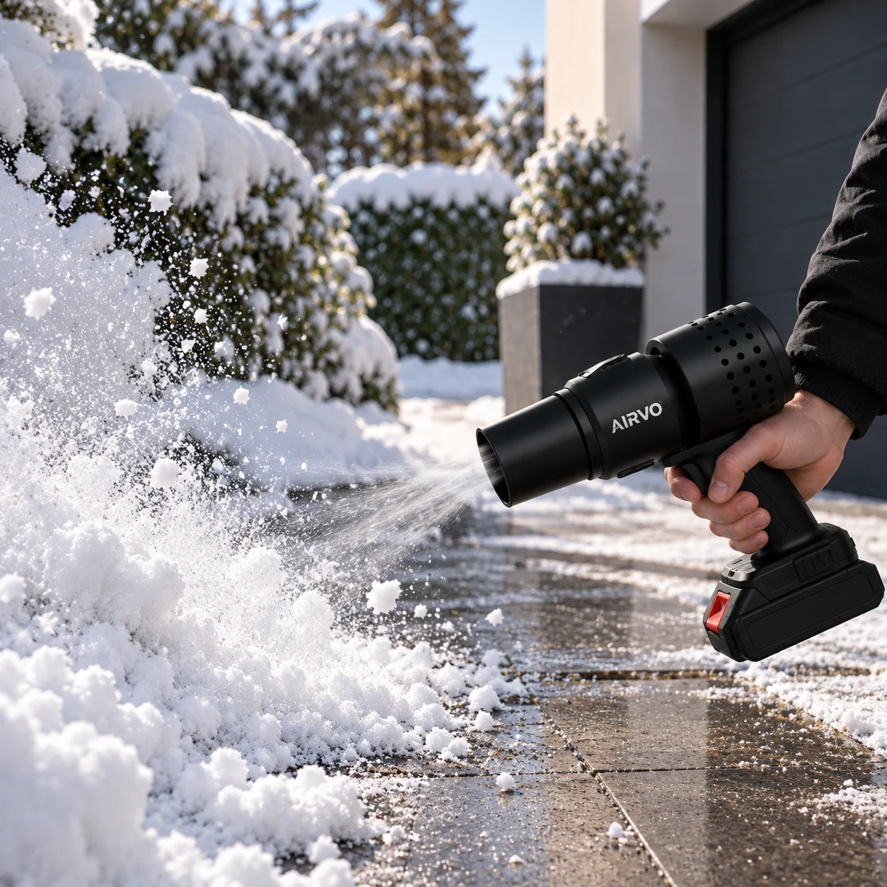 Le souffleur AIRVO en usage : neige